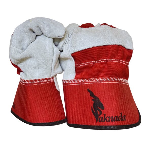 PAKNADA CowSplit leather Gloves 1Pair Red Single Palm for Industrial Outdoor - Picture 4 of 7